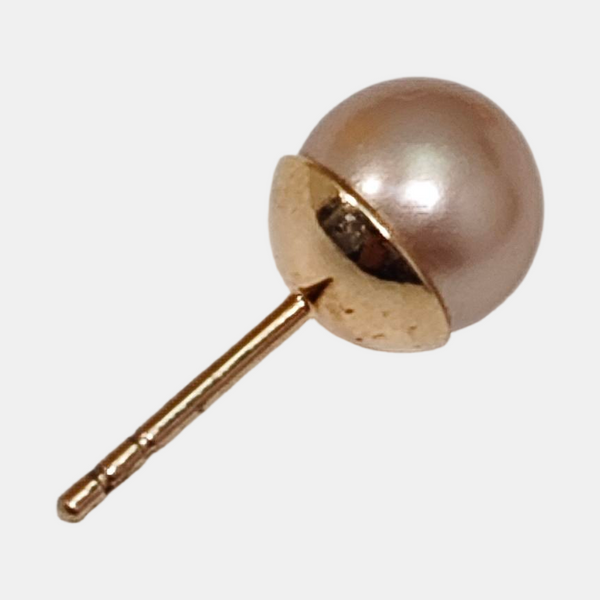 Faux Pearl Beige Stud Earrings