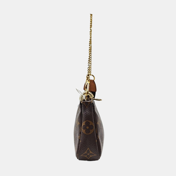 Authenticated pre-owned ACCESSOIRES Mini Monogram Coated Canvas Brown - Top Handle Bag at Looply