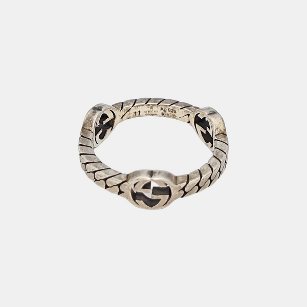 Interlocking G 925 Sterling Silver Ring HK 11