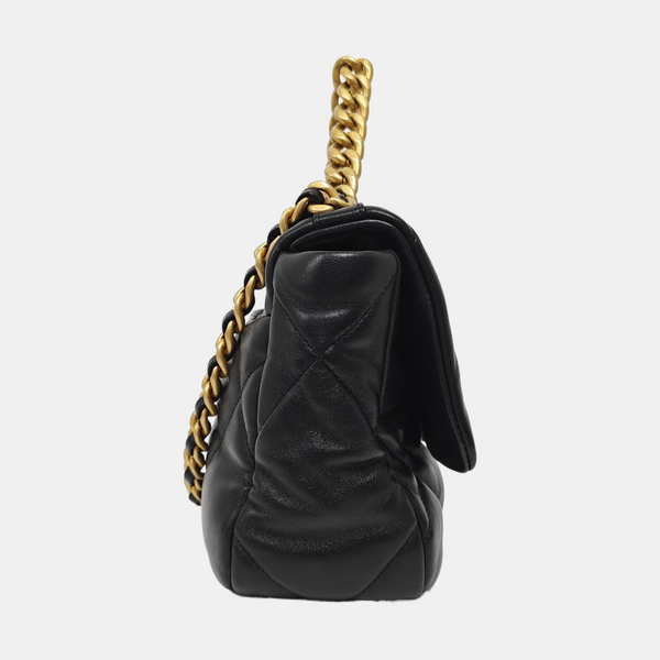 CHANEL 19 Small Quilted Lambskin Black