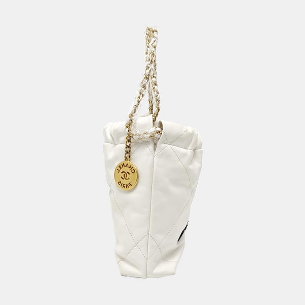 CHANEL 22 Mini Quilted Calfskin White
