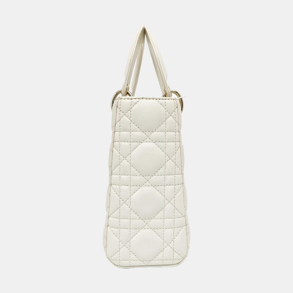 Lady Dior Small Cannage Lambskin White
