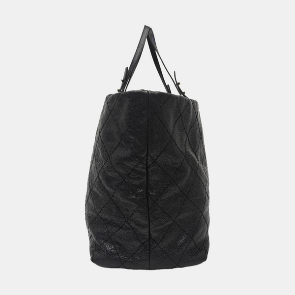 ON THE ROAD Small Quilted Grained Calfskin Black
