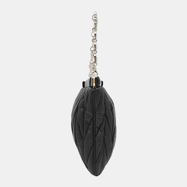 Quilted Lambskin Top Handle Bag Black