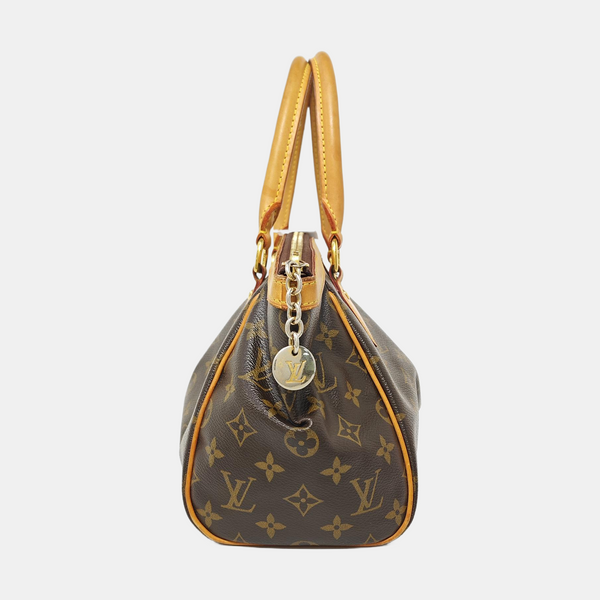 Monogram Coated Canvas Top Handle Bag Brown
