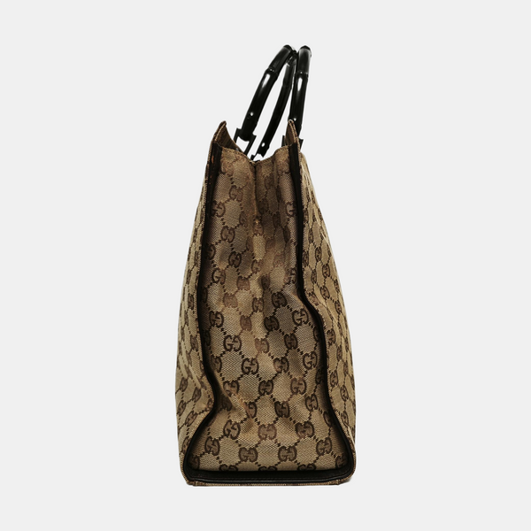 Monogram Canvas Tote Bag Brown