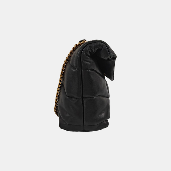 PUFFER Mini Chevron Lambskin Black