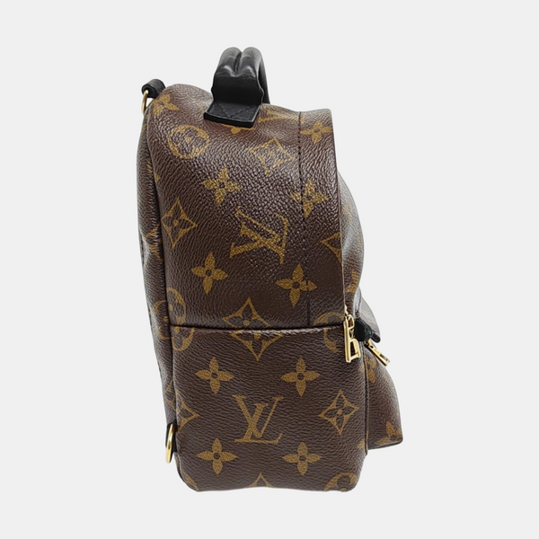 Authenticated pre-owned PALM SPRINGS Mini Monogram Coated Canvas Brown - Backpack at Looply