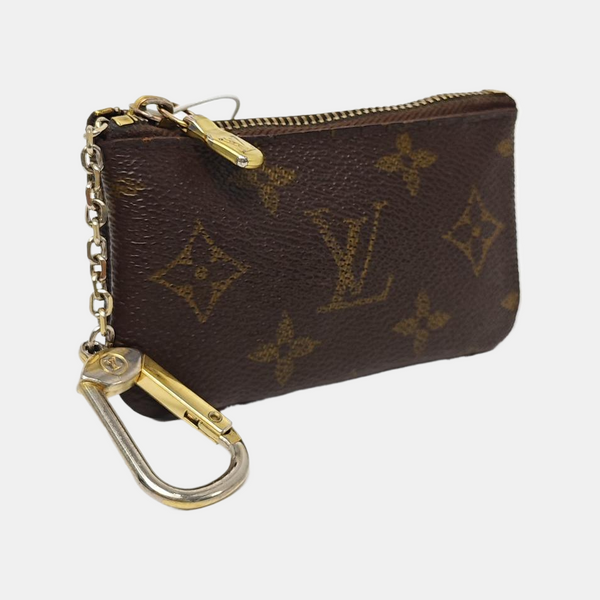 Monogram Coated Canvas Clutch Brown
