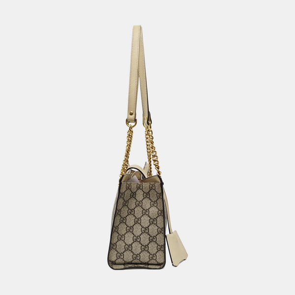 Padlock Small Monogram Coated Canvas Beige