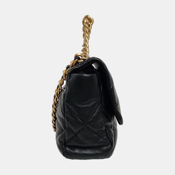 CHANEL 19 Large Quilted Lambskin Black