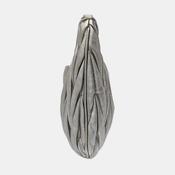 Quilted Lambskin Shoulder Bag Silver