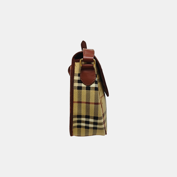 Coated Canvas Shoulder Bag Beige