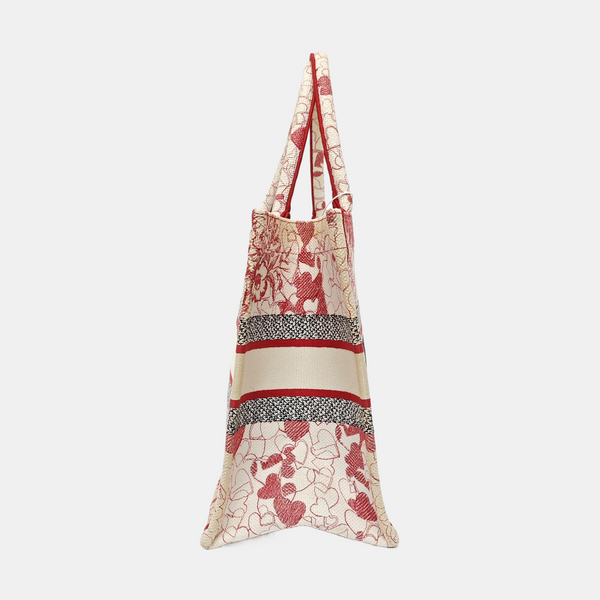Book Tote Medium Fabric Red