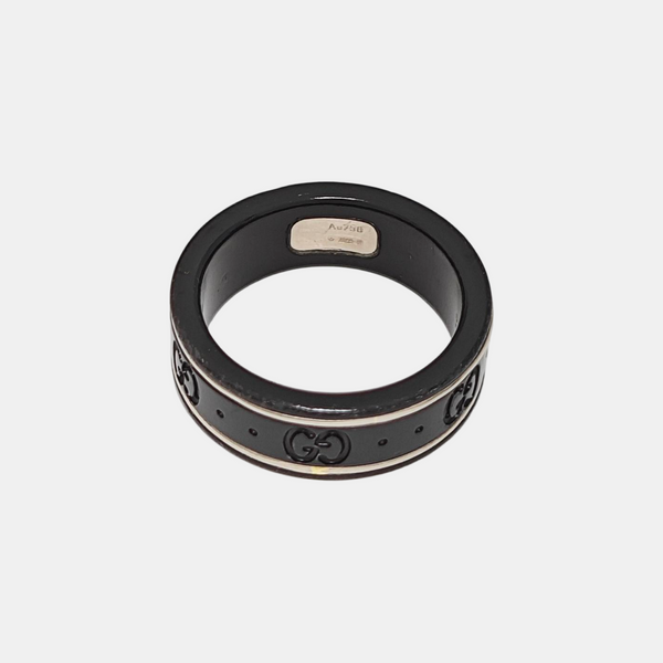 Icon 18k White Gold Black Ring HK 14