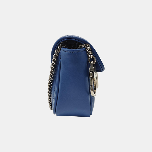 GG Marmont Mini Quilted Calfskin Blue