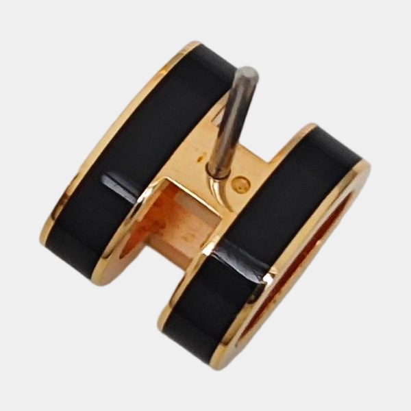 Pop H Metal Black Stud Earrings
