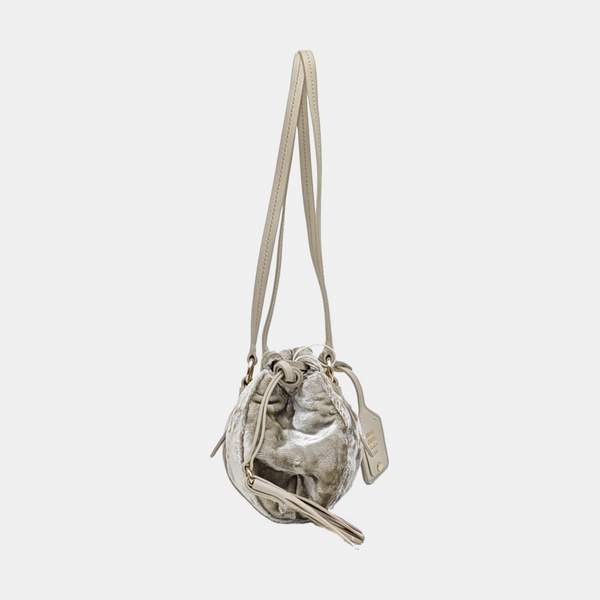 Velvet Top Handle Bag Gray