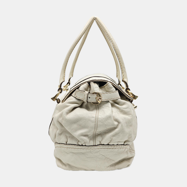 Calfskin Top Handle Bag White