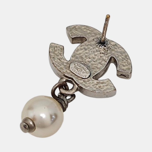 CC Logo Metal Silver Earrings