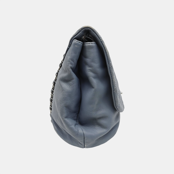 Quilted Calfskin Shoulder Bag Blue