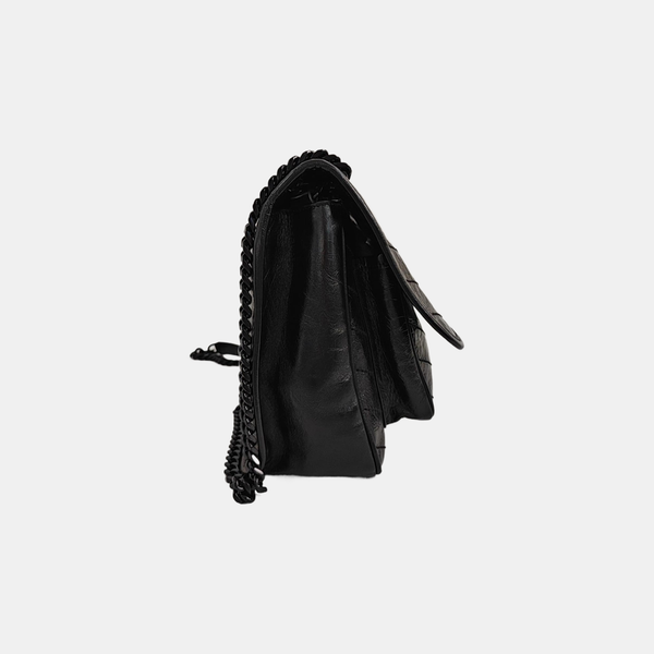 NIKI Medium Chevron Calfskin Black