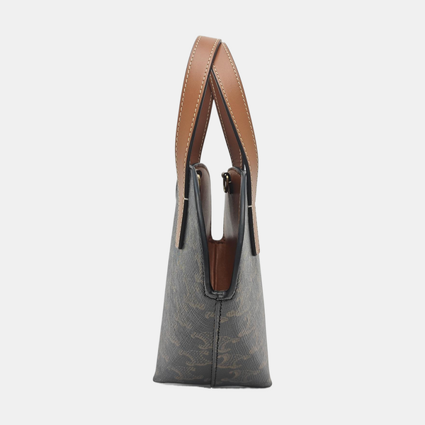 Coated Canvas Shoulder Bag Brown