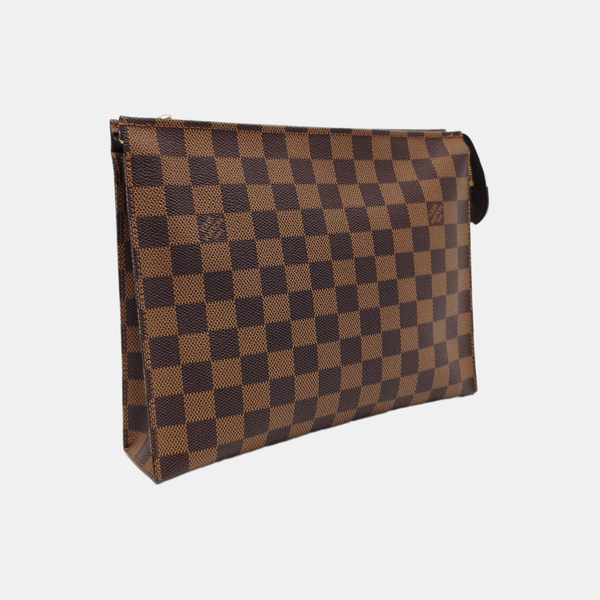 TOILET POCKET 26 Damier Ebene Coated Canvas Brown