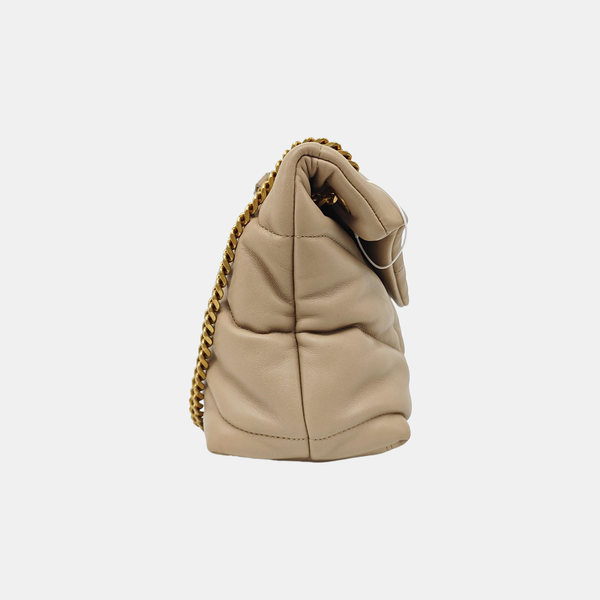 PUFFER Small Quilted Lambskin Brown
