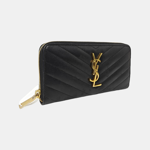 MONOGRAM Chevron Calfskin Black Wallet
