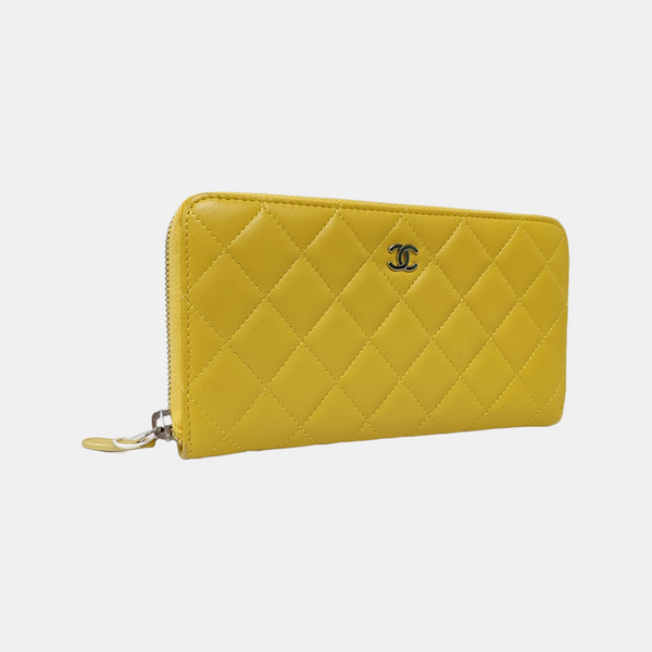 Authenticated pre-owned WOC Quilted Lambskin Yellow Wallet - Wallet at Looply