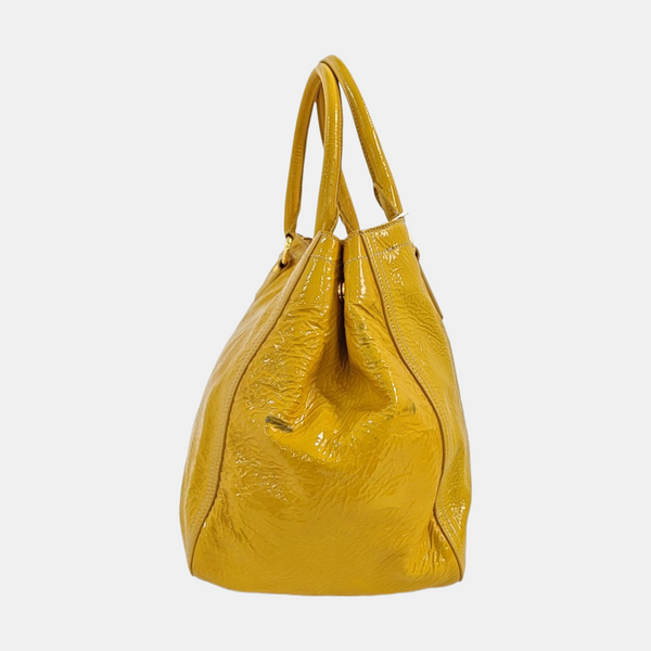 Patent Leather Shoulder Bag Yellow