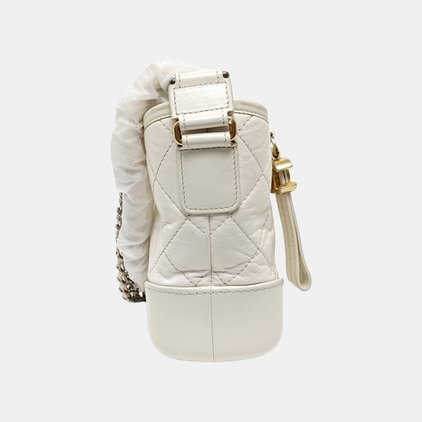 Authenticated pre-owned GABRIELLE Small Quilted Calfskin White - Shoulder Bag at Looply