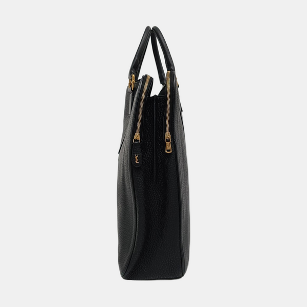 Calfskin Top Handle Bag Black