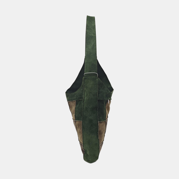 Suede Top Handle Bag Green