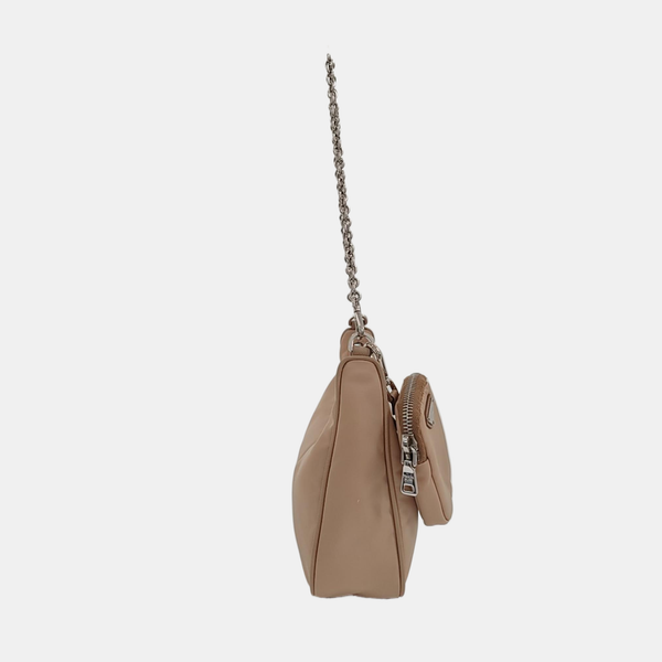 Authenticated pre-owned Re-Edition2005 Nylon Beige - Shoulder Bag at Looply