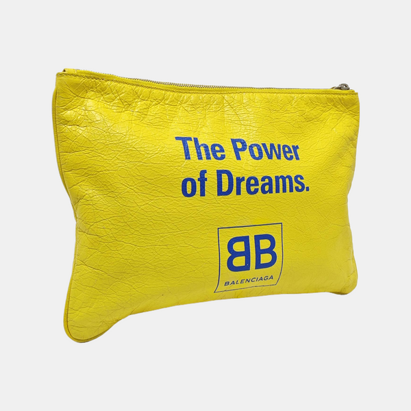 Leather Clutch Yellow