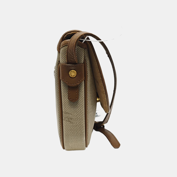 Coated Canvas Shoulder Bag Beige