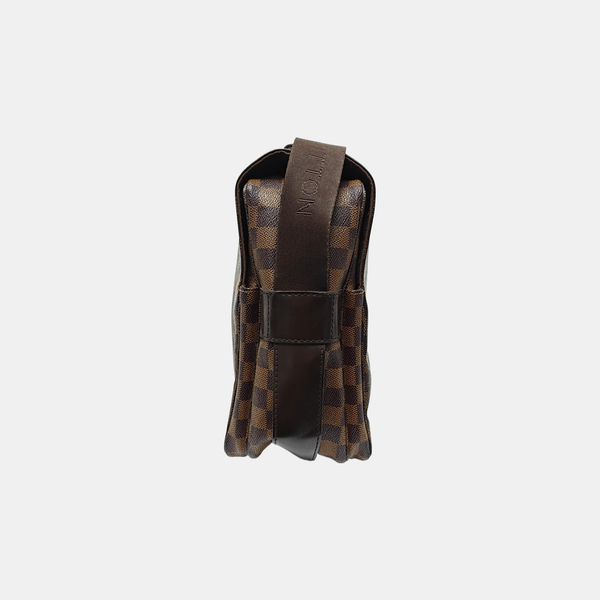 NAVIGLIO Damier Ebene Coated Canvas Brown