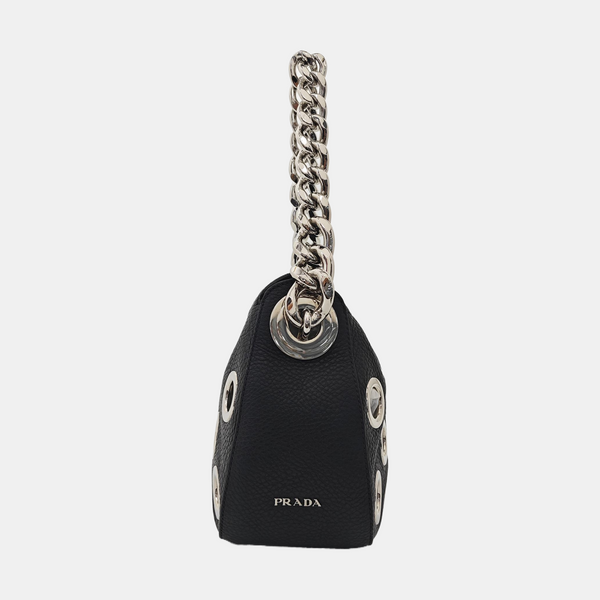 Calfskin Top Handle Bag Black