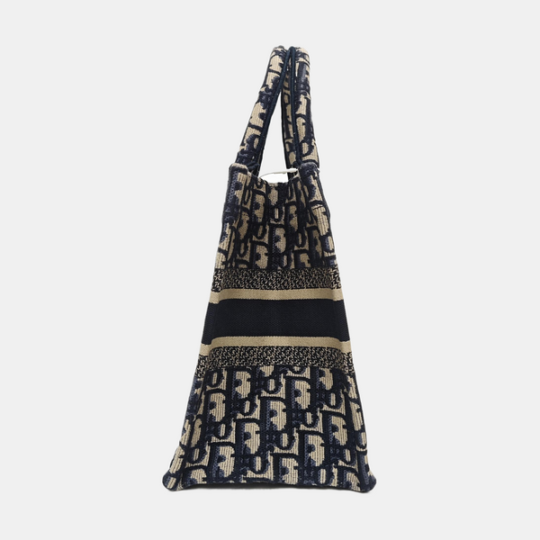 Book Tote Small Oblique Canvas Blue