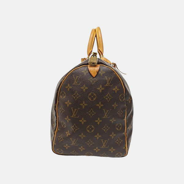 KEEPALL 45 Monogram Coated Canvas Brown
