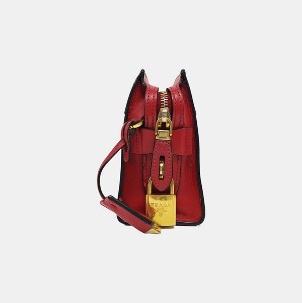 Saffiano Calfskin Shoulder Bag Red