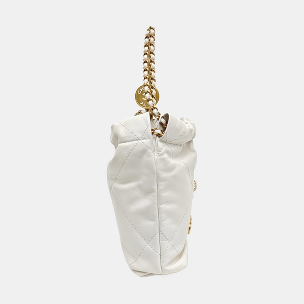 CHANEL 22 Mini Quilted Calfskin White