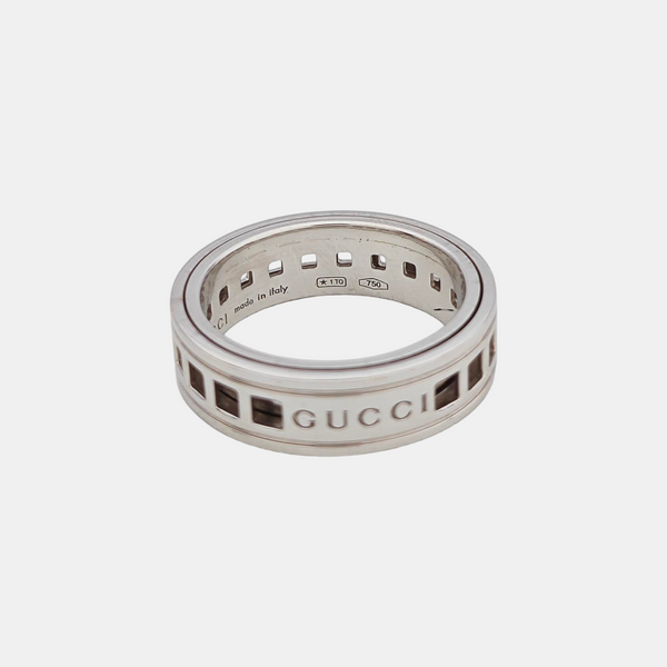 18k White Gold Silver Ring EU 49