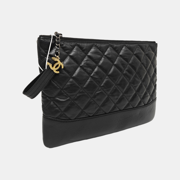 GABRIELLE Medium Quilted Calfskin Black