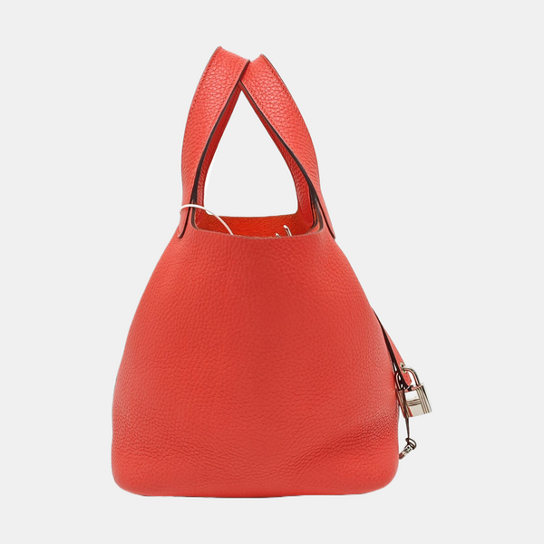 Authenticated pre-owned Picotin Lock 18 Clemence Red - Bucket Bag at Looply