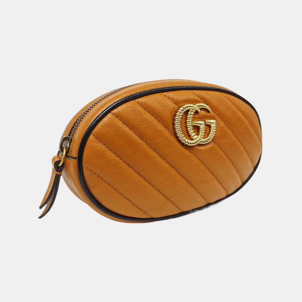 GG Marmont Super Mini Quilted Calfskin Brown