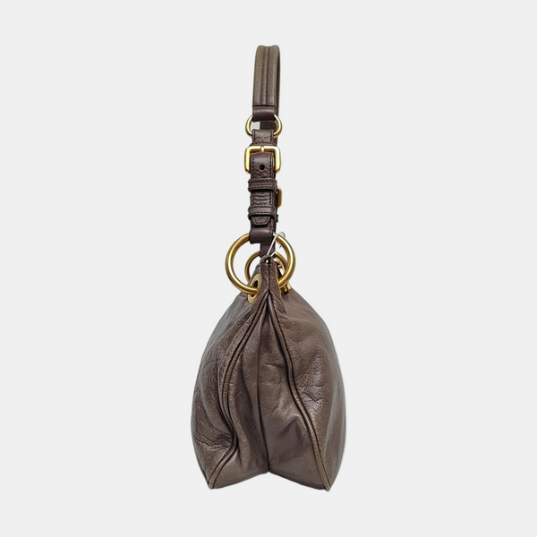Calfskin Top Handle Bag Gray