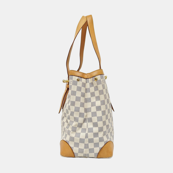 HAMPSTEAD MM Damier Azur Coated Canvas White